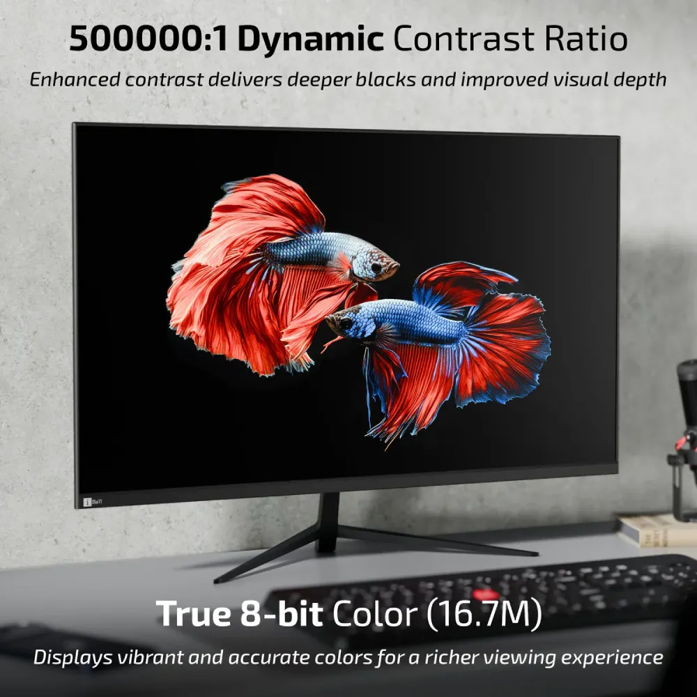 Iball LED Monitor 27" FHD IPS 144 Hz with HDMI | DP (Bird i270) Black view 6